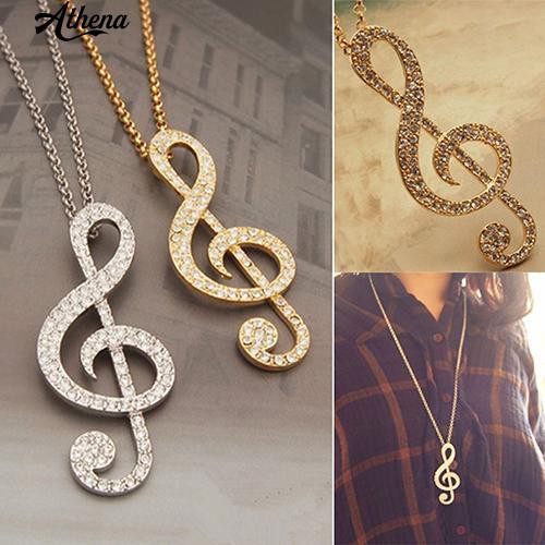Vòng cổ MặT HìNh NốT NhạC ĐíNh Kim Cương Giả ThờI Trang Cho Nữ