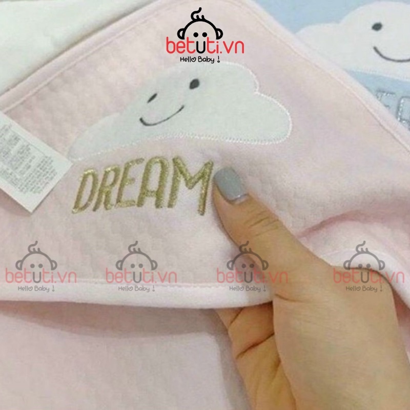 Chăn ủ sơ sinh Bebe confort hình mây cho bé sơ sinh kích thước 80cm x 80cm Betuti