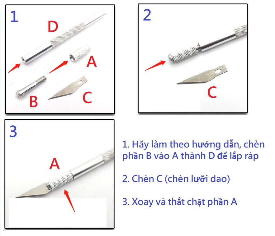 Cọ điêu khắc tiện ích đặc biệt bằng kim loại và ABS chống trơn trượt đa năng tiện lợi