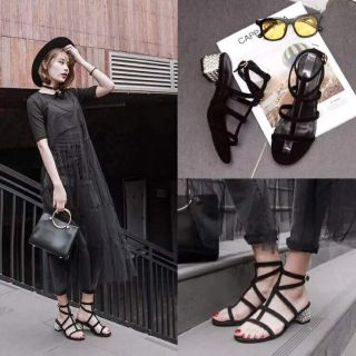 (FULL BOX) SANDAL GÓT ĐÁ BẠC