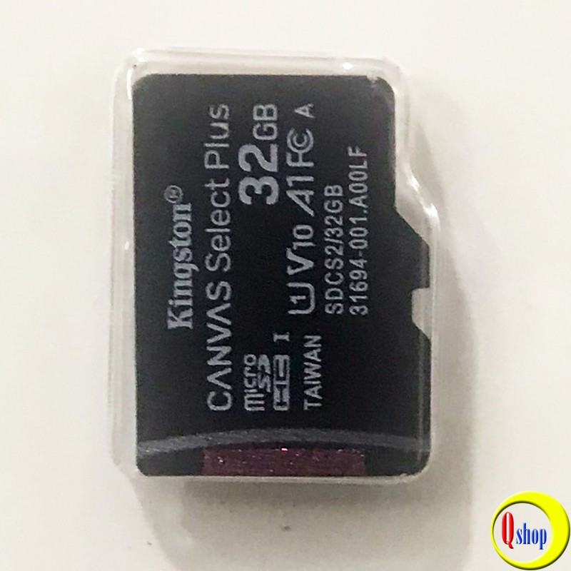 [Mã ELFLASH5 giảm 20K đơn 50K] Thẻ nhớ MicroSD Kingston 32GB Canvas Select 100R CL10 UHS-I Single Pack no adapter | BigBuy360 - bigbuy360.vn