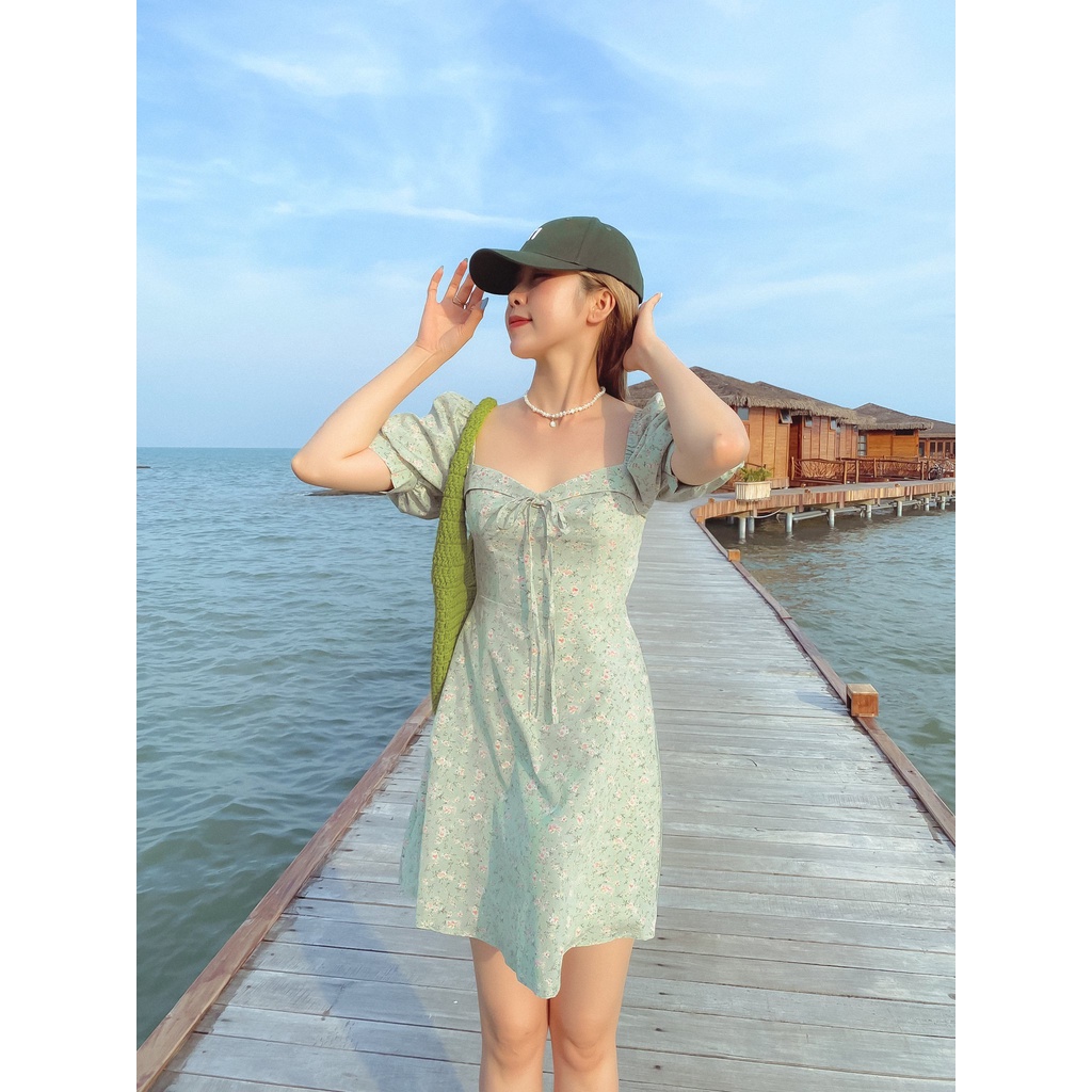 Đầm hoa xanh mint Vivi dress Gem Clothing SP060599