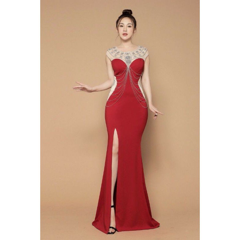 Đầm dạ hội kết chuỗi cao cấp kèm ảnh thật tặng hoa tai thời trang xinh xắn | BigBuy360 - bigbuy360.vn