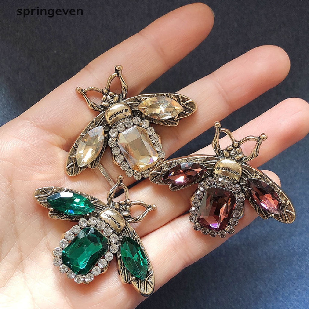 Trâm Cài Áo Hình Con Ong Đính Pha Lê Phong Cách Vintage