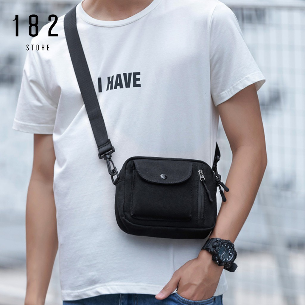 Túi Đeo Chéo Unisex Nam Nữ Thời Trang Nhỏ Gọn Tiện Lợi Chất Liệu Vải Kaki Trượt Nước Cao Cấp - The Black Box | BigBuy360 - bigbuy360.vn