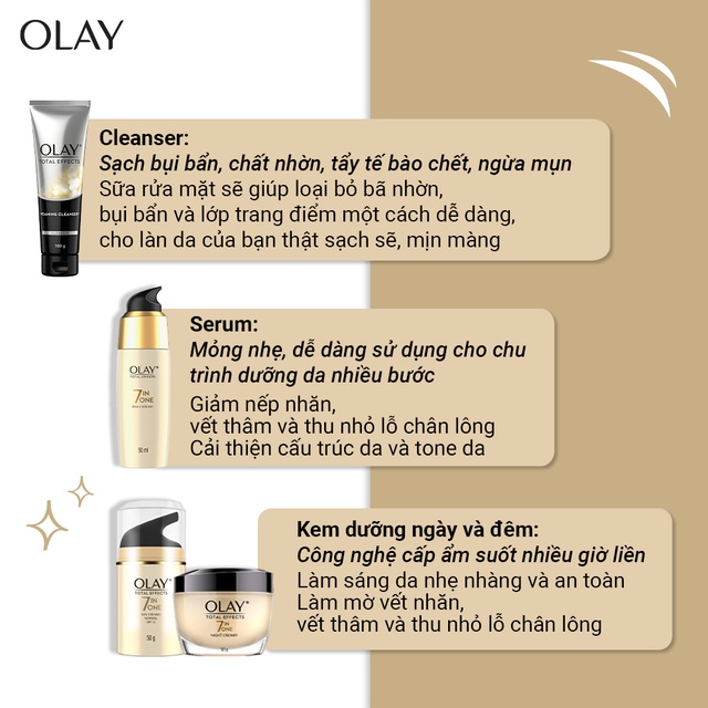 Olay Total Effects Sữa rửa mặt tạo bọt 100G