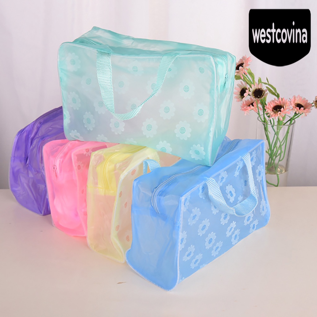 [Hot]☀ Túi Đựng Mỹ Phẩm Chống Thấm Nước Họa Tiết Hoa Xinh Xắn