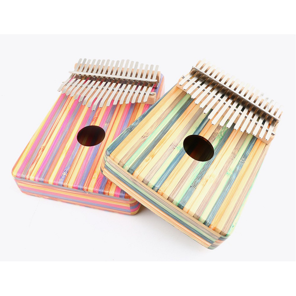 Đàn Kalimba 17 phím Woim Gỗ Sọc Hồng Tặng Kèm Kèn Kazoo - HÀNG CÓ SẴN