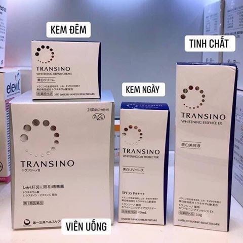 Trọn Bộ Kem_Trị_Nám, Tàn_Nhang, Chống Nắng, Trắng Da_Transino_Nhật Bản