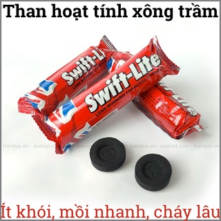 Than hoạt tính xông trầm miếng trầm bột, ÍT KHÓI, Than xông trầm sạch, không mùi, mồi nhanh, cháy lâu