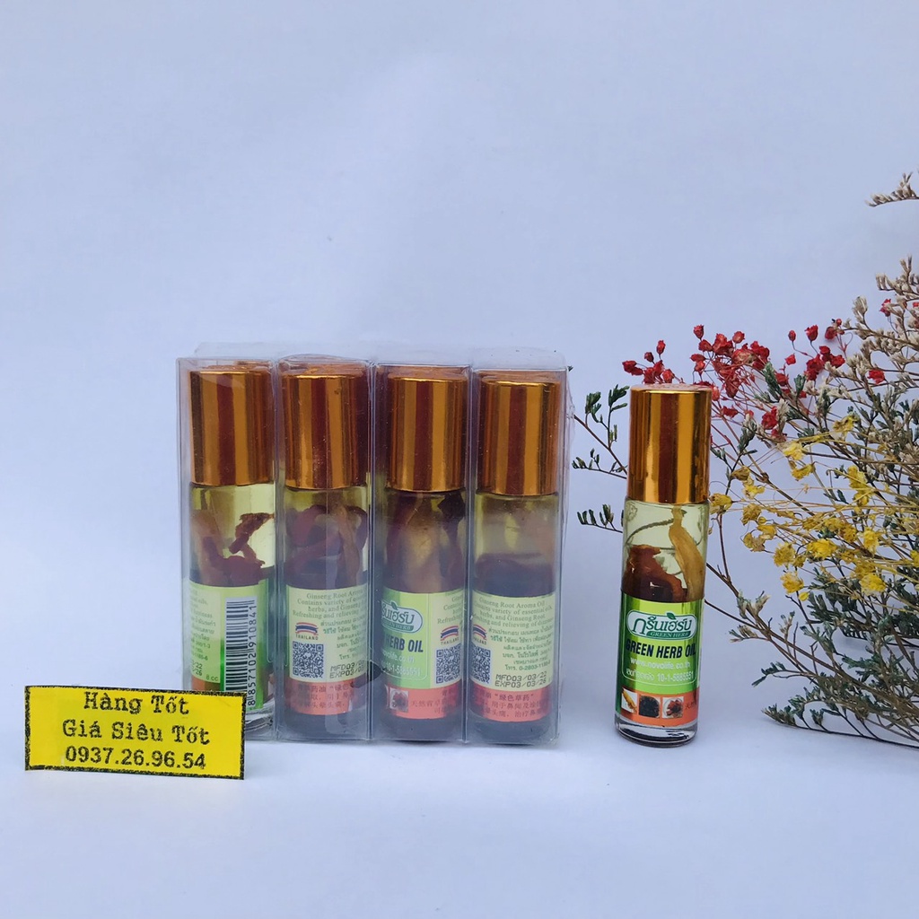 Dầu Sâm Thái Lan Green Herb Oil 8ml Dạng Lăn