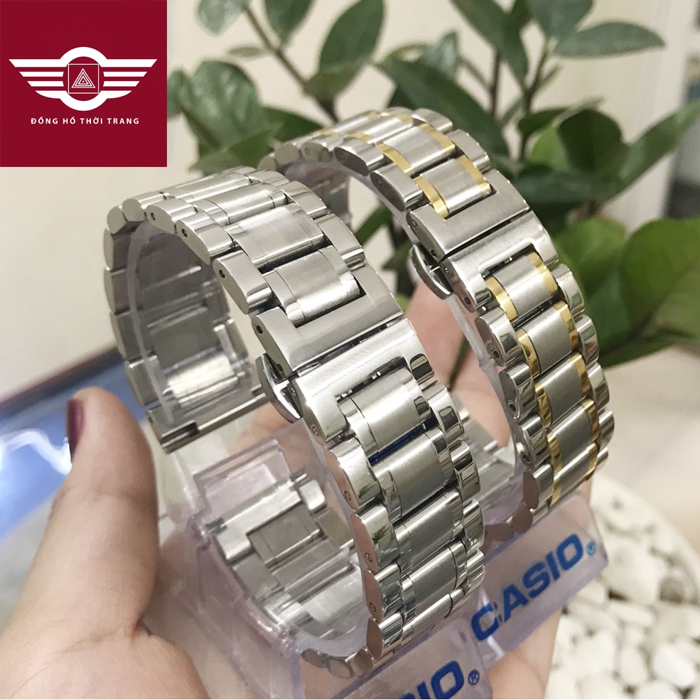 Dây đồng hồ kim loại KHÓA BƯỚM thép đúc 2 đầu ôm và đầu bằng không gỉ size 12/14/16/18/19/20/21/22/24mm