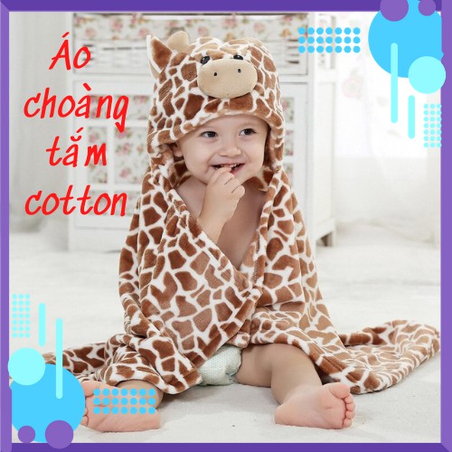 Áo tắm cho bé - Áo choàng tắm cotton hình thú xinh xắn (ACT02)