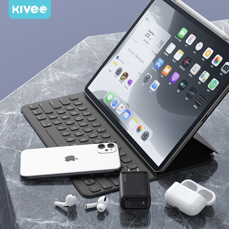 Củ Sạc Nhanh 1 TYPE-C KIVEE AS81 Compact Charger Tốc Độ 30W Tương Thích Dòng Điện 100 - 240v