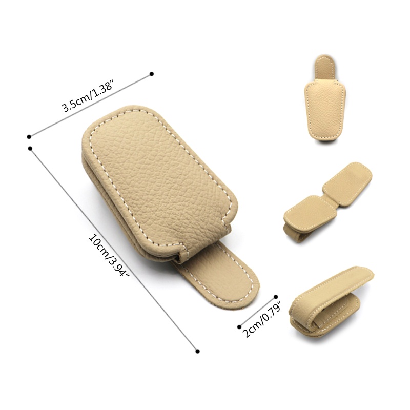 Kẹp Giữ Mắt Kính Bằng Da Gắn Tấm Che Nắng Cho Xe Hơi