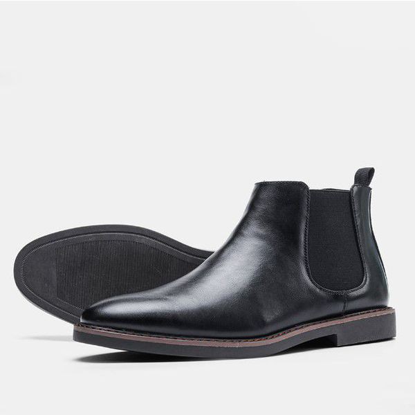 Giày Boot Nam - Chelsea Boots Nam Màu Đen Cao Cấp GN333