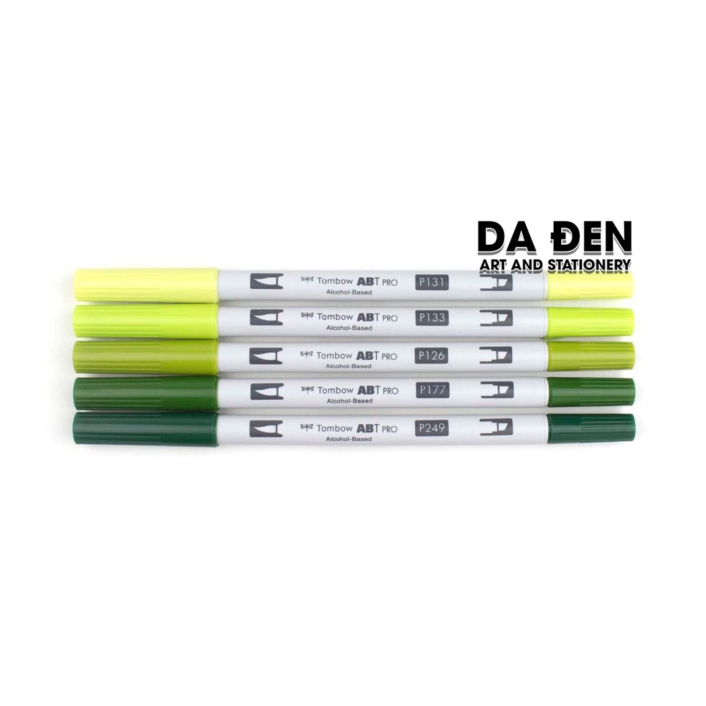 [DA ĐEN] Bộ 5 Bút Dual Marker Tombow ABT Pro - Green Tones