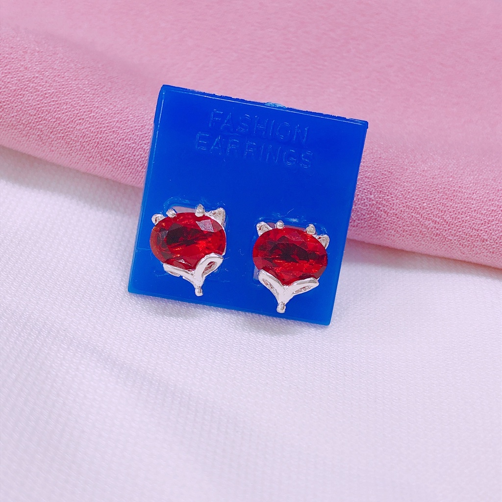 Bông tai hồ ly đủ màu theo mệnh LINH MIU SILVER