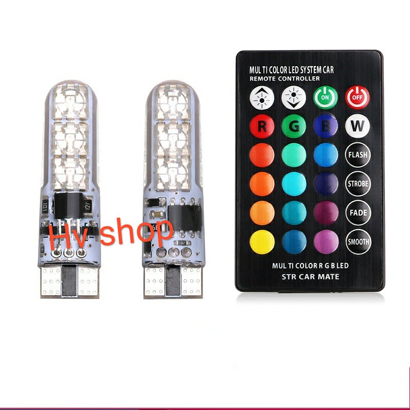 demi xe may Led xi nhan demi 16 màu có remote cho xe máy HV shop ( giá 1 cặp+ remote )