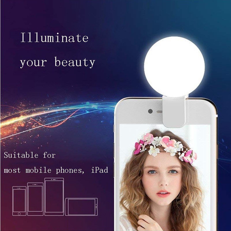 Đèn Led Tròn Kẹp Điện Thoại Hỗ Trợ Chụp Ảnh Selfie