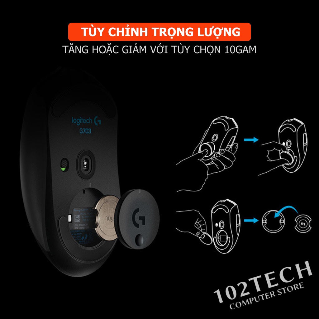 Chuột không dây Logitech G703 chuyên game pin sạc led RGB đẹp chính xác tuyệt đối