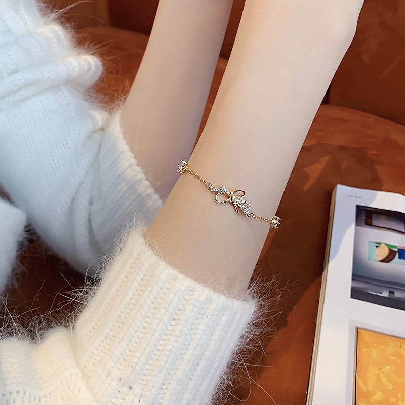 Vòng Tay Đính Đá zircon Đơn Giản Thời Trang Phong Cách Hàn Quốc