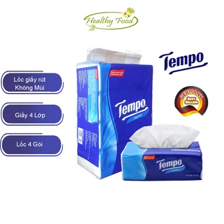 Lốc 4 Gói Khăn Giấy Rút Không Mùi (Giấy 4 Lớp) TEMPO - 90 Tờ/ Gói