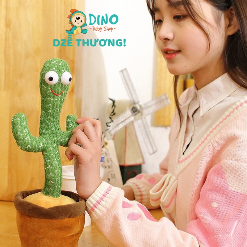 Cây xương rồng nhảy múa, đồ chơi trẻ em nhại giọng vui nhộn, đáng yêu phát nhạc Dino