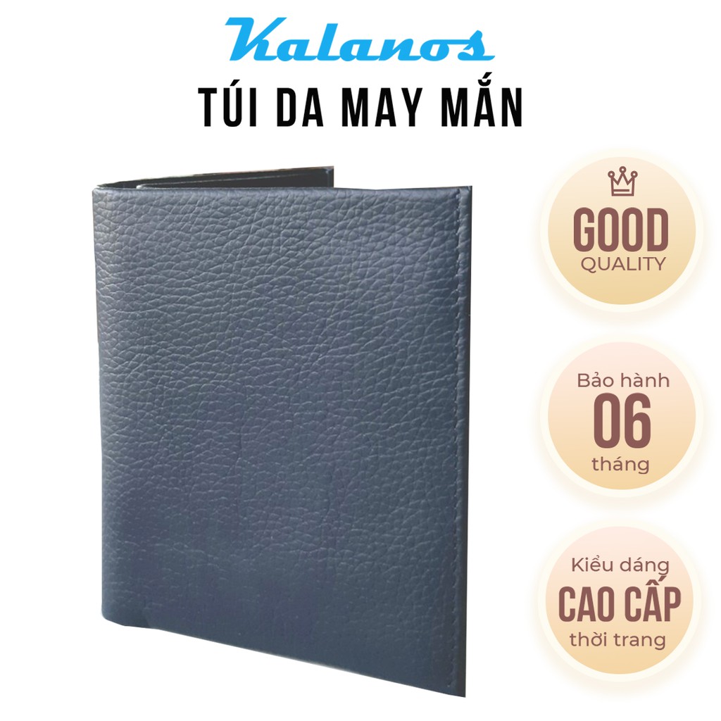 Bóp Ví nam da bò cao cấp màu xanh dương Kalanos KBN180-Xanh, Ví nam đứng da bò rẻ đẹp & thời trang