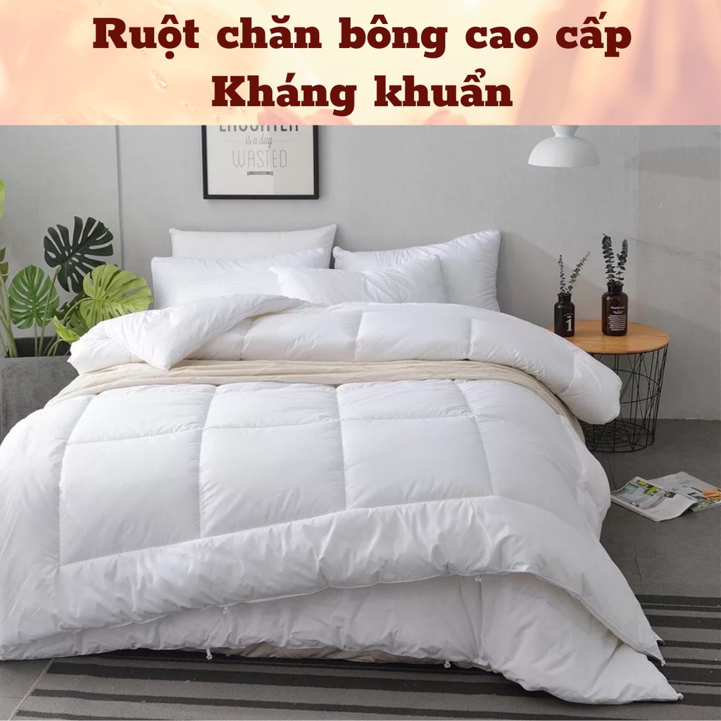 Chăn hè thu, ruột mền phao phồng kháng khuẩn cao cấp, mền cho bé và màu trắng khách sạn