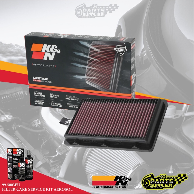 Lọc gió động cơ K&N 33-5108 Hyundai Santafe 2.5 Gas 21-22..., Kia Carnival 3.3 Gas 22, Sorento 21,..