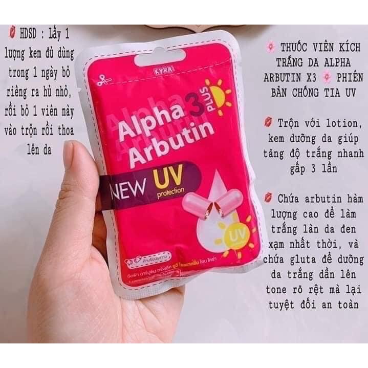 Viên Kích Trắng Alpha Arbutin 3plus + Dưỡng Thể Vaseline 50x + 10X