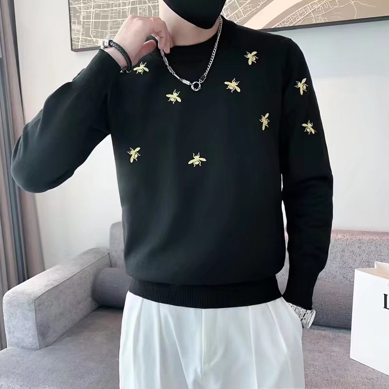 Áo Sweater Dệt Kim Tay Dài Cổ Tròn Dáng Ôm Thời Trang Xuân Thu Cao Cấp Cho Nam