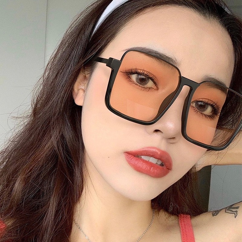 Mắt kính gọng vuông size lớn phong cách retro thời trang cho nữ