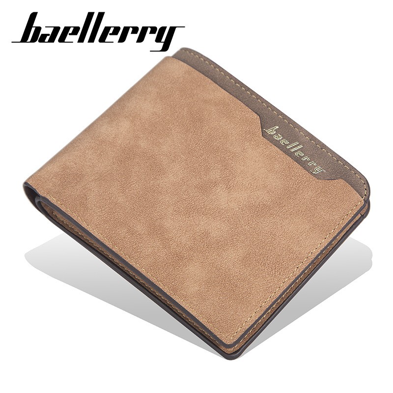 「COD」Baellerry Men's Short Wallet Simple Multi-card Open Coin Purse Fashion Soft Leather Thin Wallet