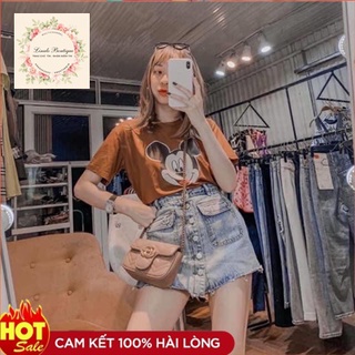 Chân váy jeans túi hộp, quần giả váy bò quảng châu, giả váy jeans túi hộp 2022