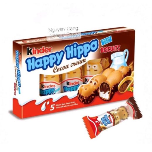 Bánh sôcôla Kinder Happy Hippo hộp 103g nhập khẩu Đức
