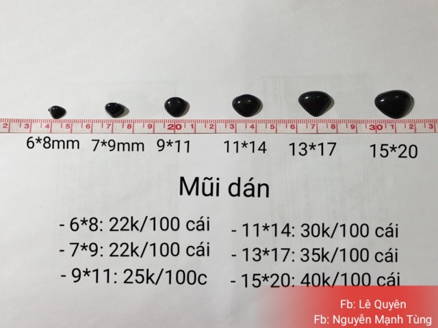 Mũi dán - Mũi thú bông