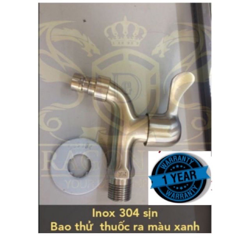 Vòi nước tay gạt Inox 304 chuẩn cơx 21 tặng kèm băng tan