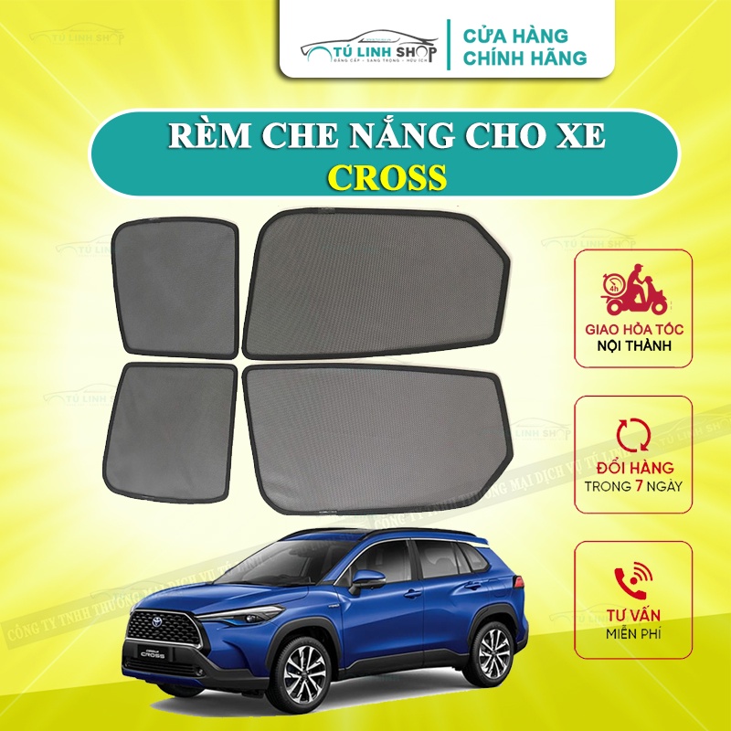 Rèm che nắng nam châm cho xe Toyota Cross, bộ 4 tấm cho 4 cửa, hàng loại 1 cao cấp nhất, vừa khít kính