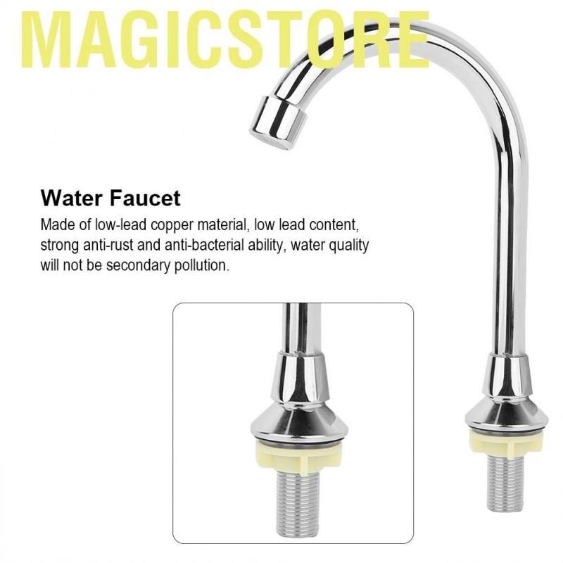 Magicstore G1/2&amp;quot; Bathroom Laboratory Basin Sink Foot Pedal Faucet Medical Hot Cold Copper Water Tap