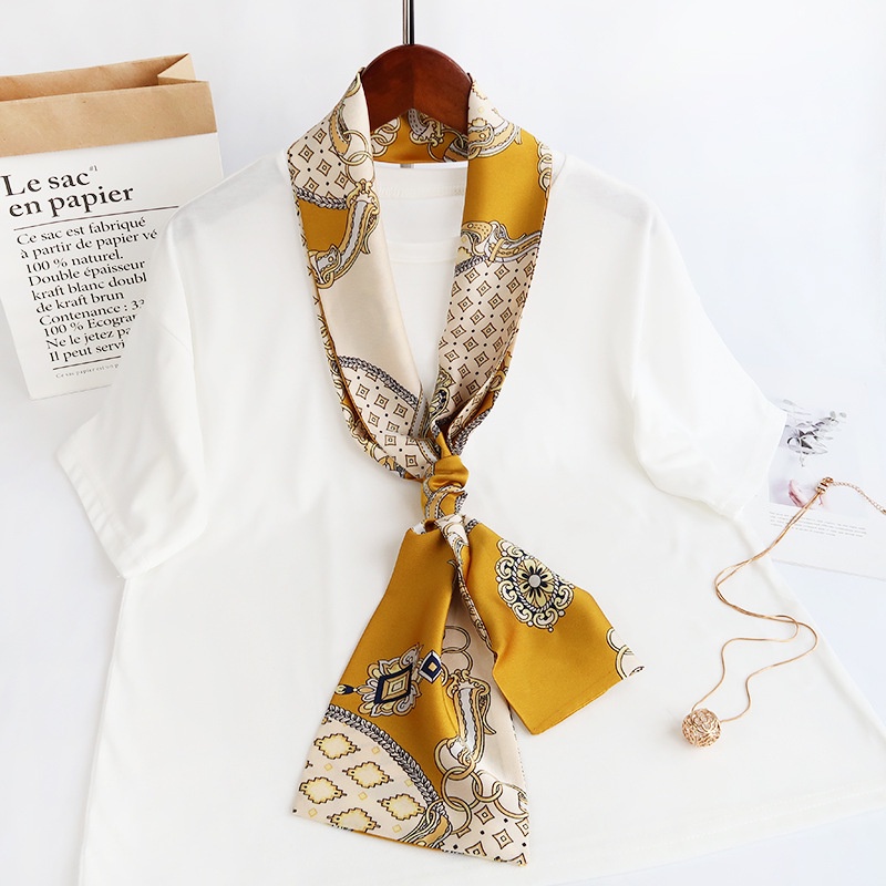 Khăn Choàng Lụa Mỏng Dáng Dài In Họa Tiết Thời Trang Xuân Hè 24H