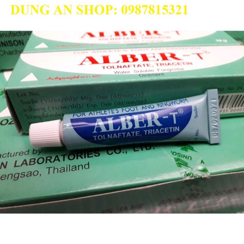 ALBER - T  (Thuốc GÀ CHỌI) Trị nấm gà, mốc gà chọi, thuốc lác gà đá ALB ER-T dạng tuýp bôi 10 gam, Xất xứ THAI LAND