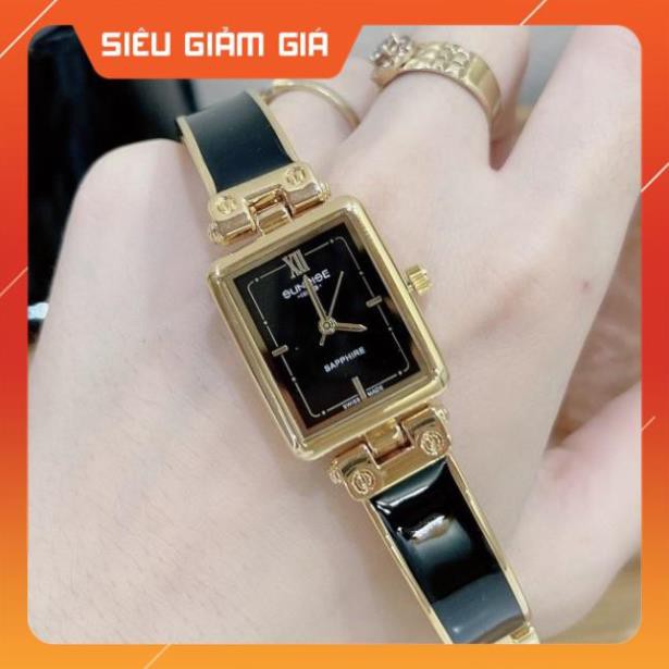 (Sunrise nữ) Đồng hồ nữ Sunrise mặt vuông, kính chống xước, máy nhật, bảo hành 12 tháng