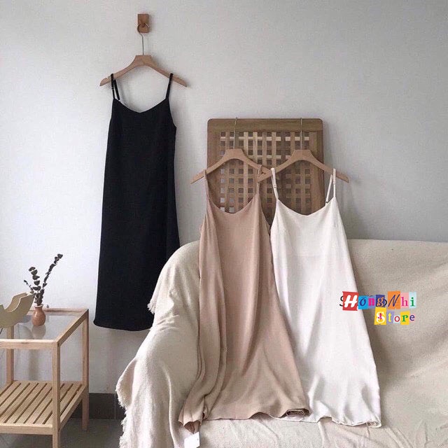 Đầm Voan Suông 2 Dây Kéo Ngắn Dài Được Dáng Rộng 70kg Trở Lại Ulzzang