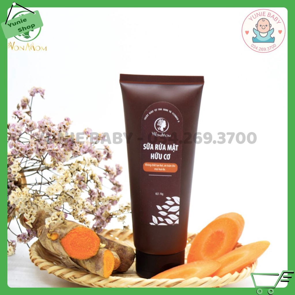 Sữa Rửa Mặt Hữu Cơ Ngăn Ngừa Mụn, Sáng Da Wonmom 70g cho mẹ