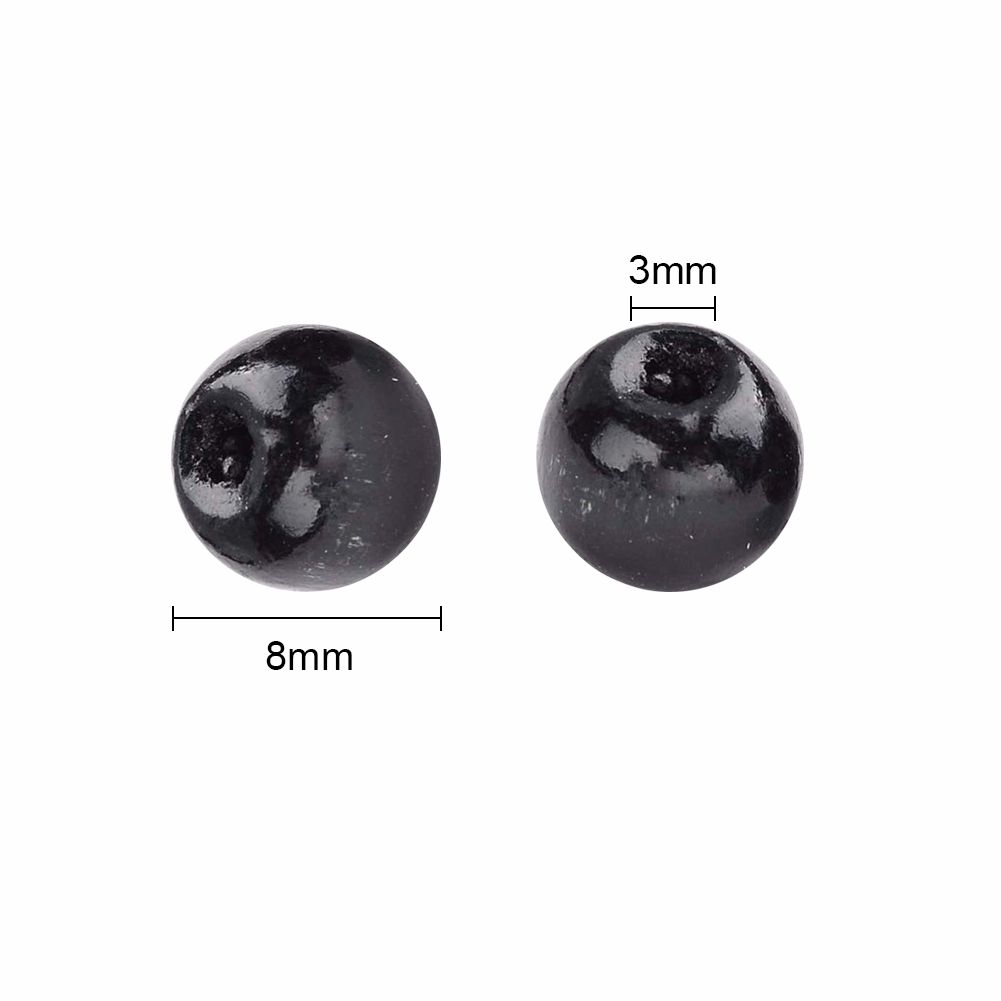 Set 200 hạt xâu bằng gỗ tròn 8mm làm trang sức