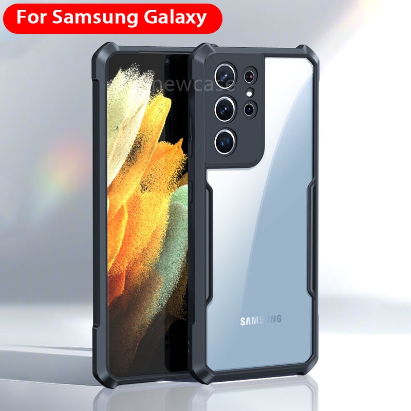 Samsung Galaxy S21 FE S 22 S22 Plus Ultra S 21 FE S21FE S22Plus S22Ultra 5G phone case Bumper Simple Transparent Airbag casing Shockproof Covers Original Hard Cover
