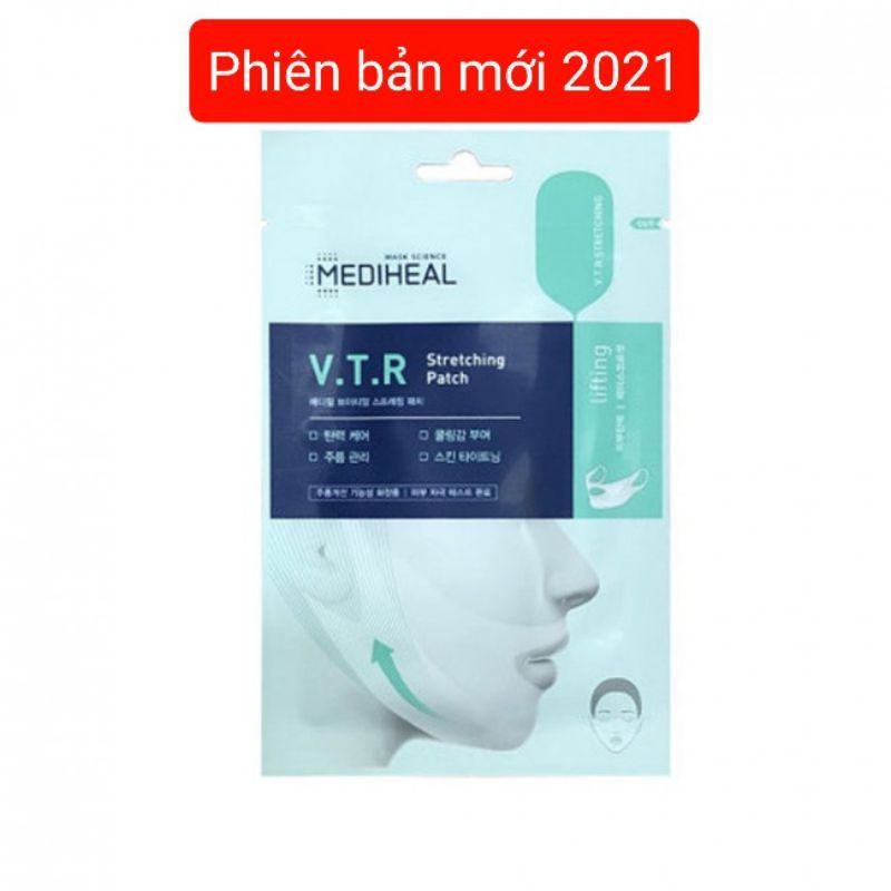 [Mẫu mới]Mặt nạ nâng cơ giảm mỡ thừa tạo hình V line Mediheal V.T.R Stretching patch 💚 💚