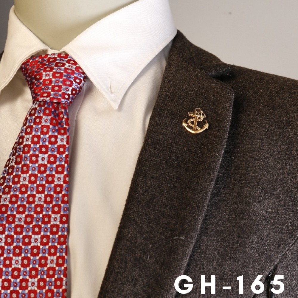 Ghim cài áo Vest nam Lapel Pin thời trang hình chiếc mỏ neo mini GH-165 {Phụ kiện Vest nam - AdamZone}